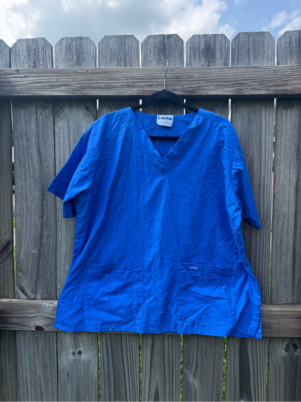 Landau V-Neck Scrub Top in Bright Blue